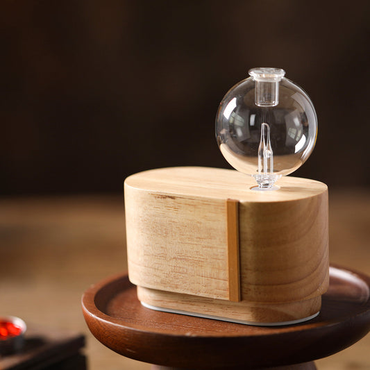 Mini Orb Diffuser — Handblown Glass & Hevea Wood