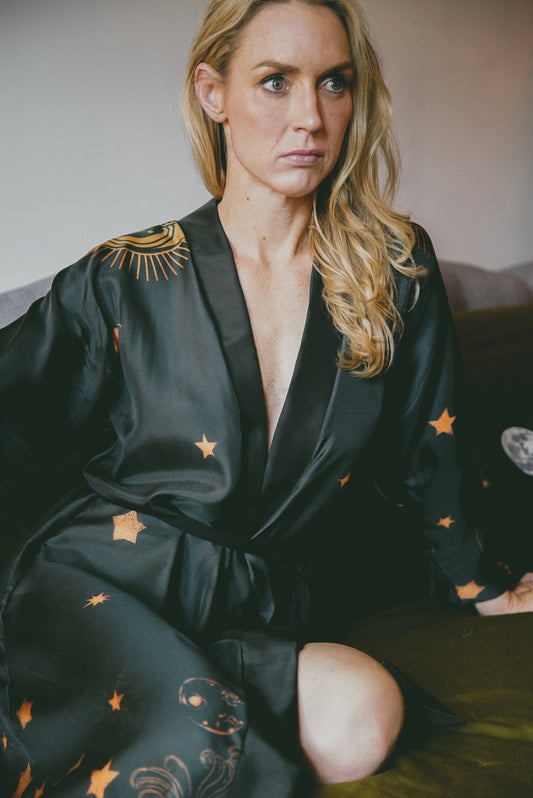 The Royal Robe in Twilight – Eco Silk Kimono