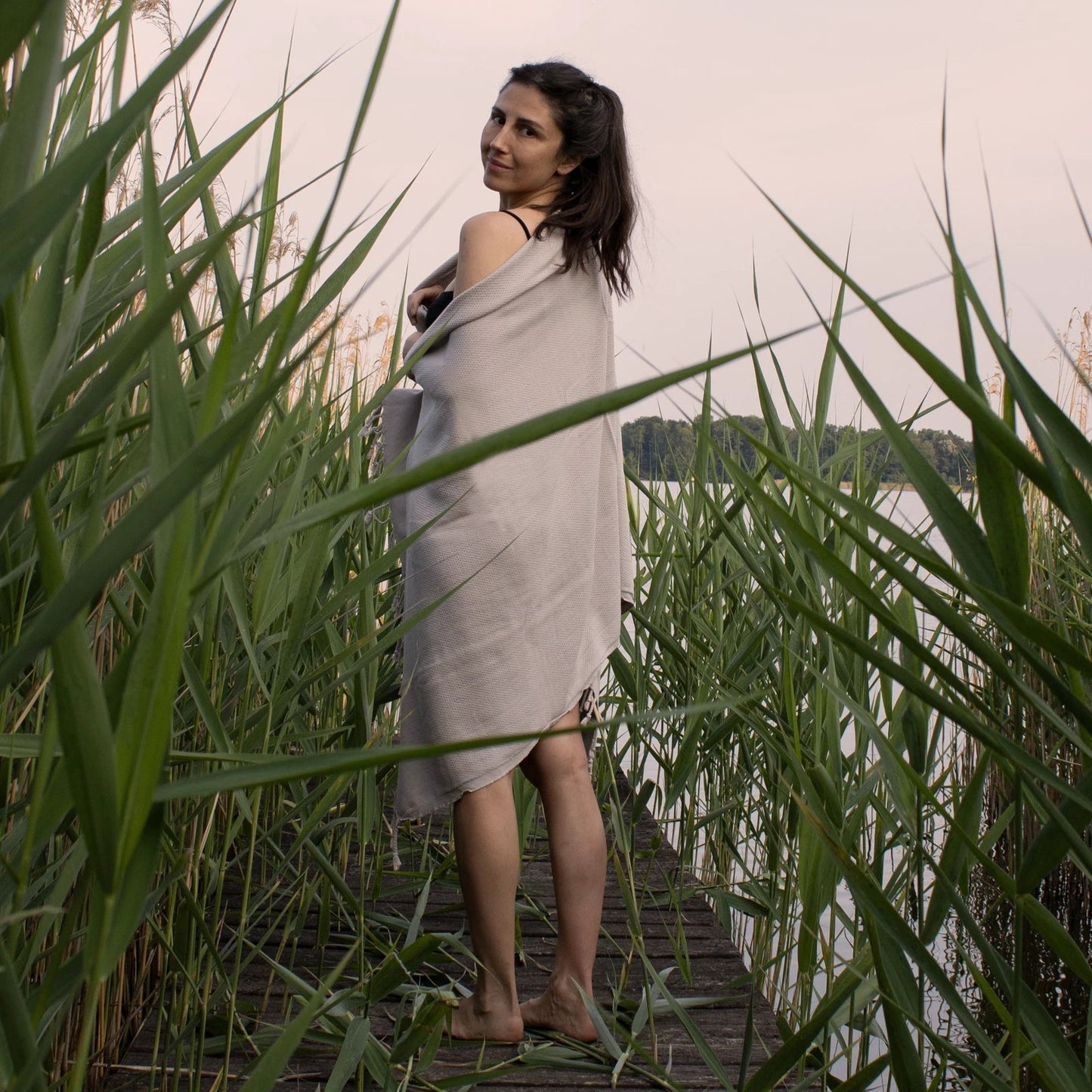 Beige Stonewashed Hammam Towel – Thick, Soft & Sustainably Crafted