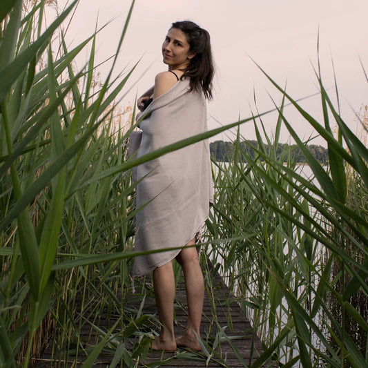 Beige Stonewashed Hammam Towel – Thick, Soft & Sustainably Crafted