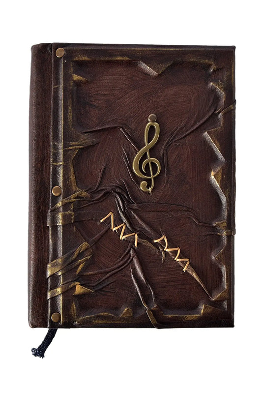 Treble Clef Leather Journal – Handcrafted with Genuine Calf Leather