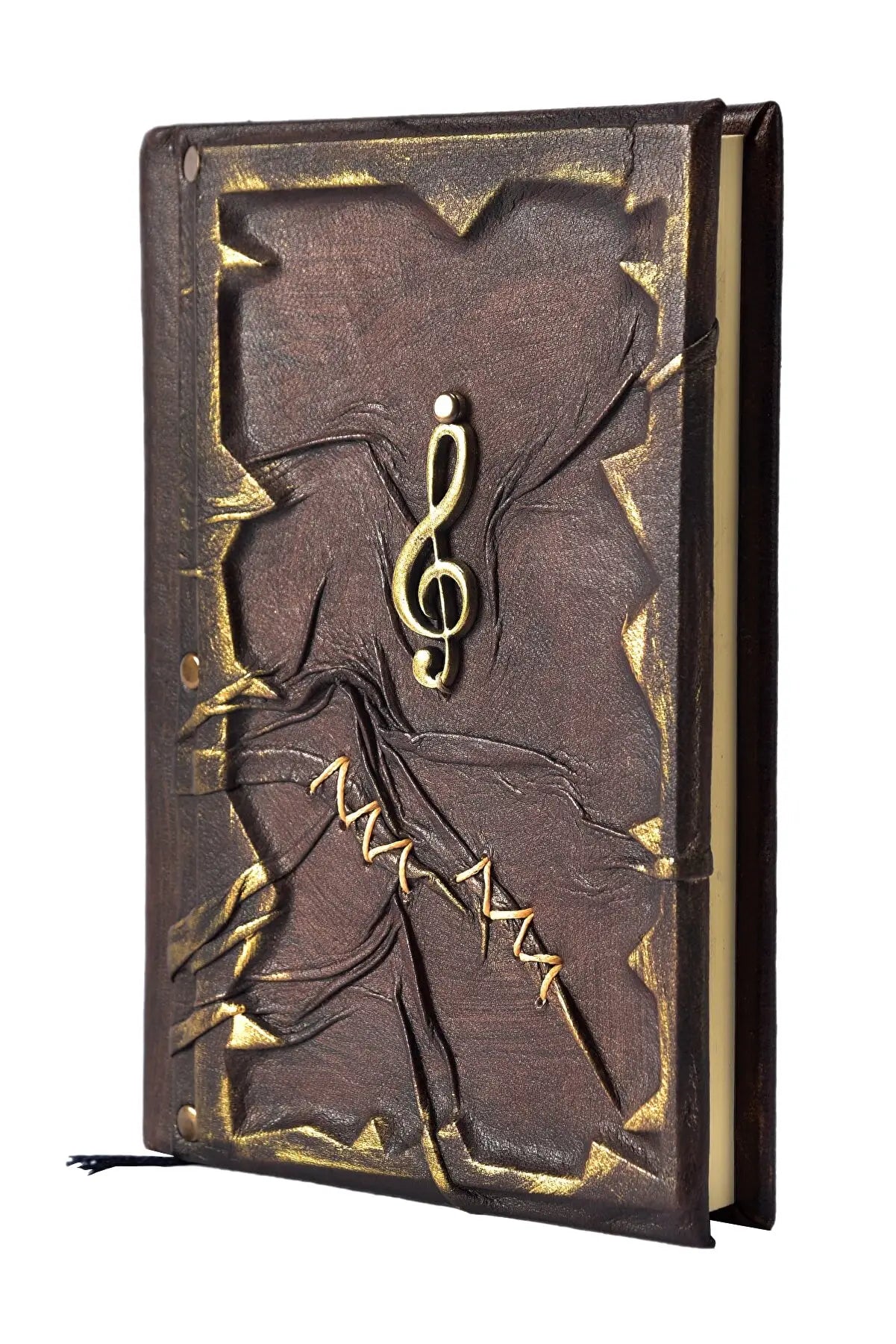 Treble Clef Leather Journal – Handcrafted with Genuine Calf Leather