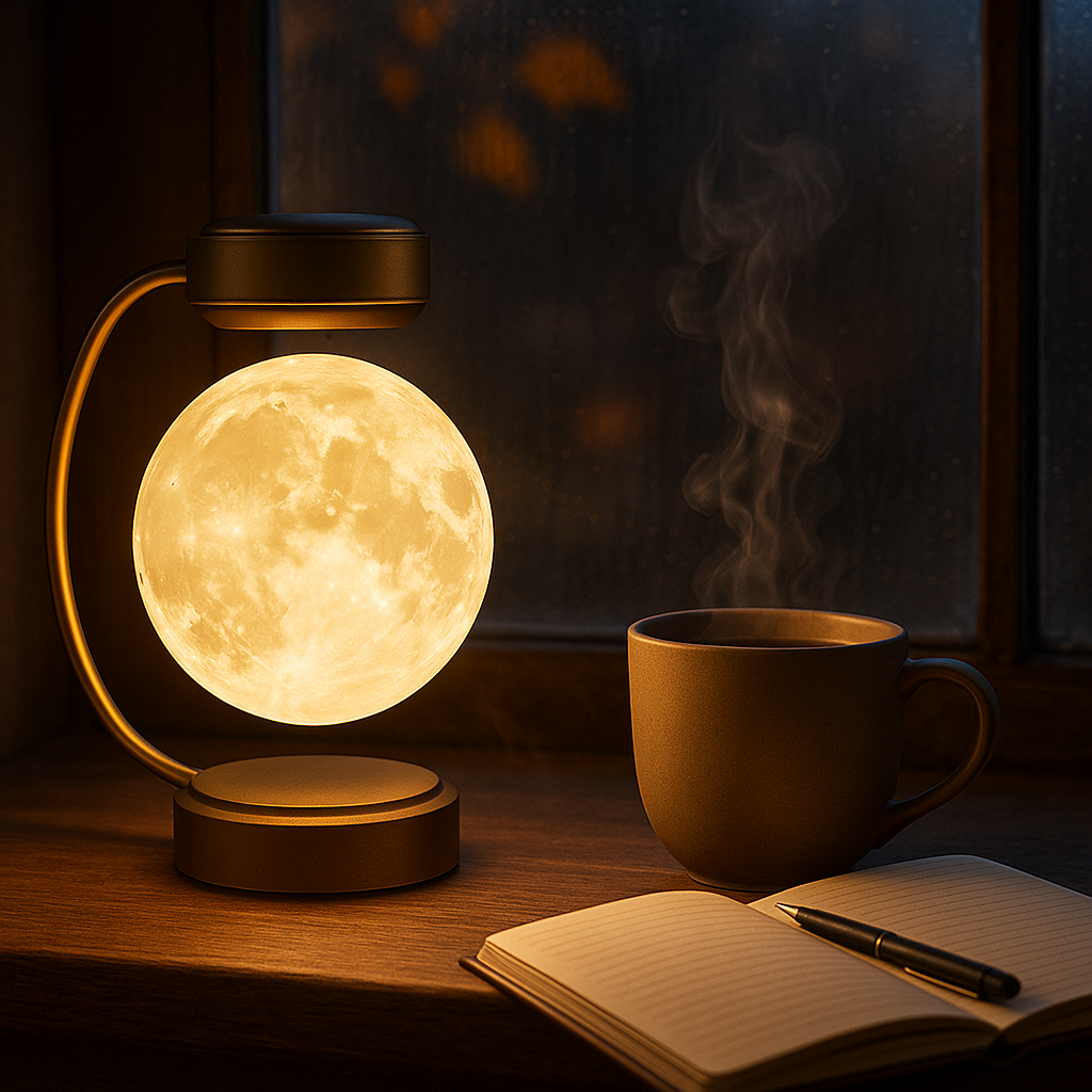 Creativity Magnetic Levitation Moon Lamp LED Rotating Dangling Lamp