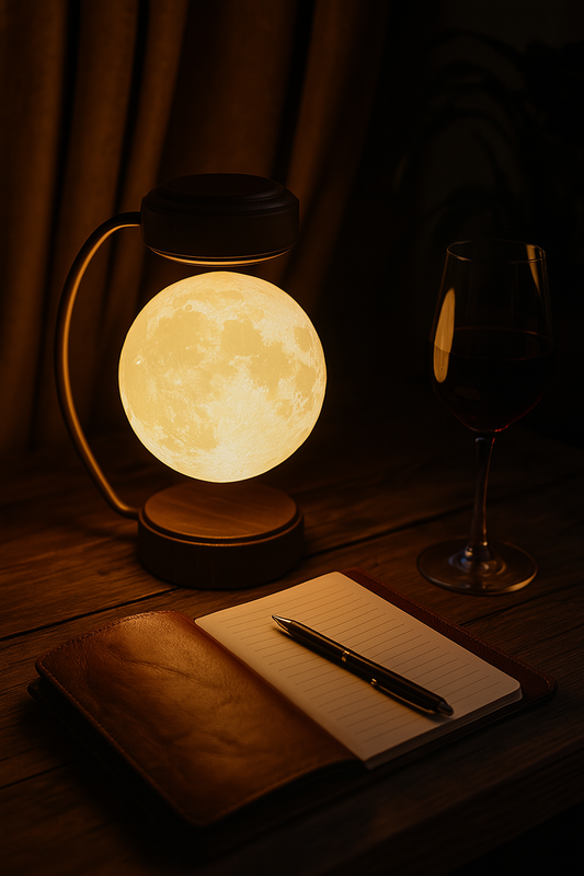 Creativity Magnetic Levitation Moon Lamp LED Rotating Dangling Lamp